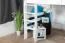 Lit mezzanine 160 x 190 cm "Easy Premium Line" K23/n, hêtre massif laqué blanc, divisible