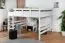 Lit mezzanine 160 x 200 cm pour adultes "Easy Premium Line" K23/n, hêtre massif laqué blanc, divisible