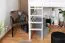Lit mezzanine 160 x 200 cm pour adultes "Easy Premium Line" K23/n, hêtre massif laqué blanc, divisible