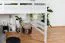 Lit mezzanine 160 x 200 cm pour adultes "Easy Premium Line" K23/n, hêtre massif laqué blanc, divisible