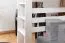 Lit mezzanine 160 x 200 cm pour adultes "Easy Premium Line" K23/n, hêtre massif laqué blanc, divisible