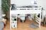 Lit mezzanine 160 x 200 cm "Easy Premium Line" K23/n, hêtre massif laqué blanc, divisible
