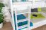 Lits superposés pour adultes "Easy Premium Line" K24/n, tête et pied de lit droits, en hêtre massif laqué blanc - Surface de couchage : 120 x 190 cm, séparable
