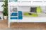 Lits superposés pour adultes "Easy Premium Line" K24/n, tête et pied de lit droits, en hêtre massif laqué blanc - Surface de couchage : 120 x 190 cm, séparable
