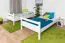 Lits superposés pour adultes "Easy Premium Line" K24/n, tête et pied de lit droits, en hêtre massif laqué blanc - Surface de couchage : 120 x 190 cm, séparable