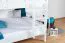 Lits superposés 160 x 200 cm pour adultes "Easy Premium Line" K24/n, tête et pied de lit droits, hêtre massif laqué blanc, convertibles