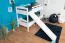 Lit superposé blanc avec toboggan | 80 x 190 cm | Bois de hêtre massif | Séparable en 2 lits simples | Easy Premium Line K25/n