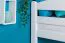 Lit superposé blanc avec toboggan | 80 x 190 cm | Bois de hêtre massif | Séparable en 2 lits simples | Easy Premium Line K25/n