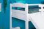 Lit superposé blanc avec toboggan | 80 x 190 cm | Bois de hêtre massif | Séparable en 2 lits simples | Easy Premium Line K25/n