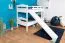 Lit superposé blanc avec toboggan | 80 x 190 cm | Bois de hêtre massif | Séparable en 2 lits simples | Easy Premium Line K25/n