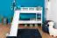 Lit superposé blanc avec toboggan | 80 x 190 cm | Bois de hêtre massif | Séparable en 2 lits simples | Easy Premium Line K25/n