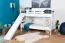 Lit superposé blanc avec toboggan 90 x 190 cm | Hêtre massif laqué blanc | Séparable en deux lits simples | Easy Premium Line K25/n