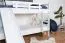 Lit superposé blanc avec toboggan 90 x 190 cm | Hêtre massif laqué blanc | Séparable en deux lits simples | Easy Premium Line K25/n