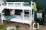 Lit superposé blanc avec toboggan 80 x 200 cm | Hêtre massif laqué | Séparable en 2 lits simples | Easy Premium Line K25/n