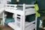 Lit superposé blanc avec toboggan 80 x 200 cm | Hêtre massif laqué | Séparable en 2 lits simples | Easy Premium Line K25/n