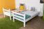 Lit superposé blanc avec toboggan 90 x 190 cm | Hêtre massif laqué blanc | Séparable en deux lits simples | Easy Premium Line K25/n