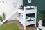 Lit superposé blanc avec toboggan 80 x 200 cm | Hêtre massif laqué blanc | Séparable en 2 lits simples | Easy Premium Line K26/n