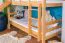 Lit superposé enfant avec toboggan 80 x 190 cm | Hêtre massif naturel | Séparable en 2 lits simples | Easy Premium Line K28/n
