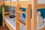 Lit superposé enfant avec toboggan 80 x 190 cm | Hêtre massif naturel | Séparable en 2 lits simples | Easy Premium Line K28/n