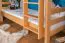 Lit superposé enfant avec toboggan 80 x 190 cm | Hêtre massif naturel | Séparable en 2 lits simples | Easy Premium Line K28/n