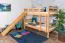 Lit superposé avec toboggan 90 x 190 cm | Hêtre massif naturel | Séparable en 2 lits simples | Easy Premium Line K28/n