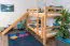 Lit superposé avec toboggan 90 x 190 cm | Hêtre massif naturel | Séparable en 2 lits simples | Easy Premium Line K28/n