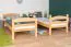 Lit superposé avec toboggan 90 x 190 cm | Bois de hêtre massif naturel | Séparable en 2 lits simples | Easy Premium Line K29/n