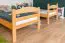 Lit superposé avec toboggan 90 x 190 cm | Bois de hêtre massif naturel | Séparable en 2 lits simples | Easy Premium Line K29/n