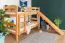 Lit superposé avec toboggan 90 x 190 cm | Bois de hêtre massif naturel | Séparable en 2 lits simples | Easy Premium Line K29/n