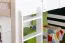 Lit mezzanine blanc avec toboggan 120 x 200 cm | Bois massif hêtre | Transformable en lit simple | Easy Premium Line K31/n