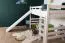 Lit mezzanine blanc avec toboggan 120 x 200 cm | Bois massif hêtre | Transformable en lit simple | Easy Premium Line K31/n