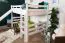 Lit mezzanine blanc avec toboggan 120 x 200 cm | Bois massif hêtre | Transformable en lit simple | Easy Premium Line K31/n