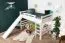 Lit mezzanine blanc avec toboggan 120 x 200 cm | Bois massif hêtre | Transformable en lit simple | Easy Premium Line K31/n