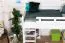 Lit mezzanine blanc avec toboggan 120 x 200 cm | Bois massif hêtre | Transformable en lit simple | Easy Premium Line K31/n