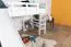 Lit mezzanine blanc avec toboggan 120 x 200 cm | Bois massif hêtre | Transformable en lit simple | Easy Premium Line K31/n