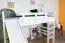 Lit mezzanine blanc avec toboggan 120 x 200 cm | Bois massif hêtre | Transformable en lit simple | Easy Premium Line K31/n