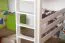 Lit mezzanine blanc avec toboggan 120 x 200 cm | Bois massif hêtre | Transformable en lit simple | Easy Premium Line K31/n