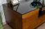 Meuble TV "Postira" 12, couleur : noyer / noir, partiellement massif - Dimensions : 42 x 122 x 51 cm (H x L x P)