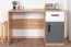Bureau ado Sallingsund 08 | 76 x 120 x 51 cm | Chêne / Blanc / Anthracite | 1 porte, 1 tiroir, 2 niches