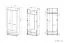 Armoire penderie Forks 01 | 2 portes, 1 tiroir, 2 compartiments | 200 x 80 x 51 cm | Chêne / Blanc