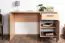Bureau Pandrup 23 | Chêne & Noir | 75 x 120 x 51 cm | 1 porte, 1 tiroir, 2 niches