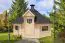 Cabane grill-sauna Eisenhut 03 - Dimensions : 399 x 370 x 275 cm (L x P x H), Surface au sol : 12 m², Toit en toile