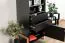 Commode Kustanai 03, Couleur : Noir / hêtre - Dimensions : 116 x 63 x 42 cm (h x l x p)