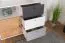 Commode chambre ado Syrina 08 | Blanc, gris & chêne | 96 x 103 x 45 cm | Design moderne