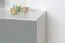 Meuble TV bas Hohgant 06 | Blanc & Gris brillant | 55 x 180 x 42 cm | Design moderne et spacieux
