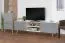 Meuble TV bas Hohgant 06 | Blanc & Gris brillant | 55 x 180 x 42 cm | Design moderne et spacieux