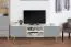 Meuble TV bas Hohgant 06 | Blanc & Gris brillant | 55 x 180 x 42 cm | Design moderne et spacieux