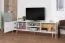 Meuble TV bas Hohgant 06 | Blanc & Gris brillant | 55 x 180 x 42 cm | Design moderne et spacieux