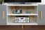 Meuble TV bas Hohgant 06 | Blanc & Gris brillant | 55 x 180 x 42 cm | Design moderne et spacieux