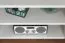 Meuble TV bas Hohgant 06 | Blanc & Gris brillant | 55 x 180 x 42 cm | Design moderne et spacieux